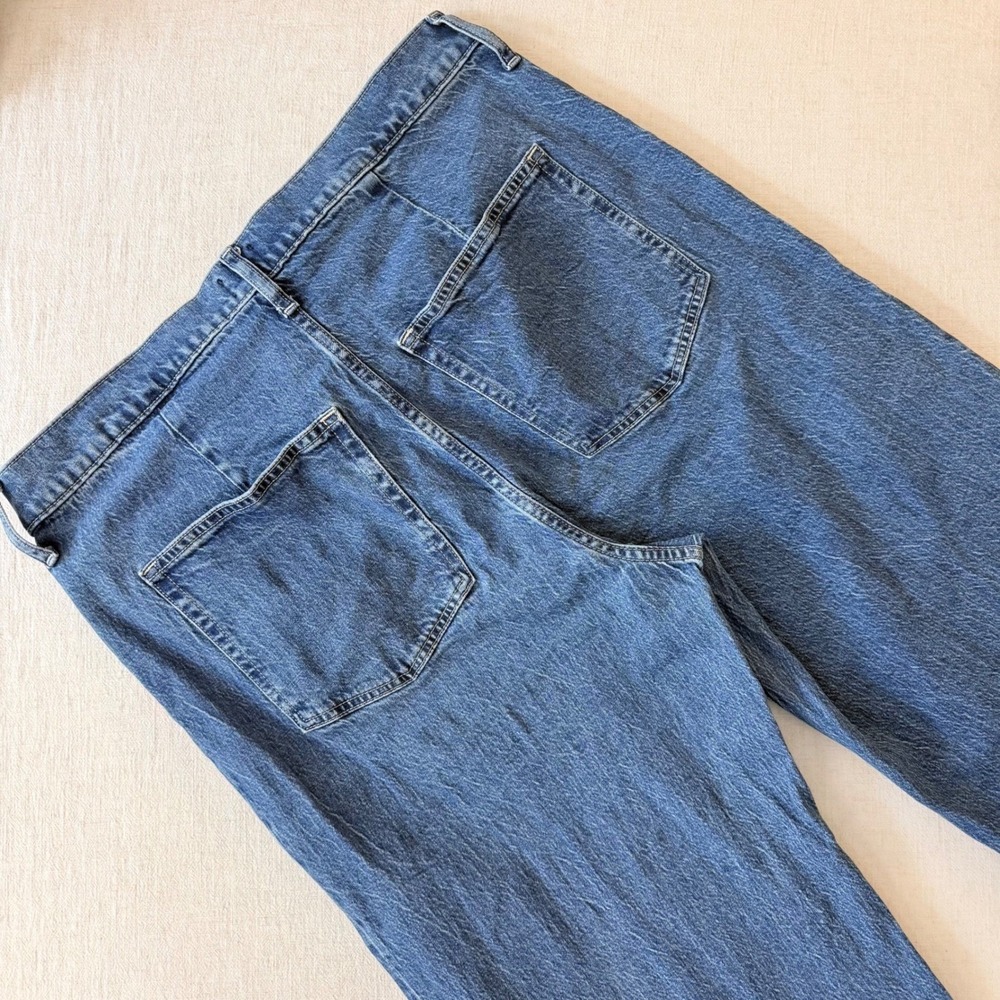 J.Crew Full Length Wide-Leg Jeans Medium Wash Raw Hem 32 High Rise Patch Pocket - Picture 9 of 9